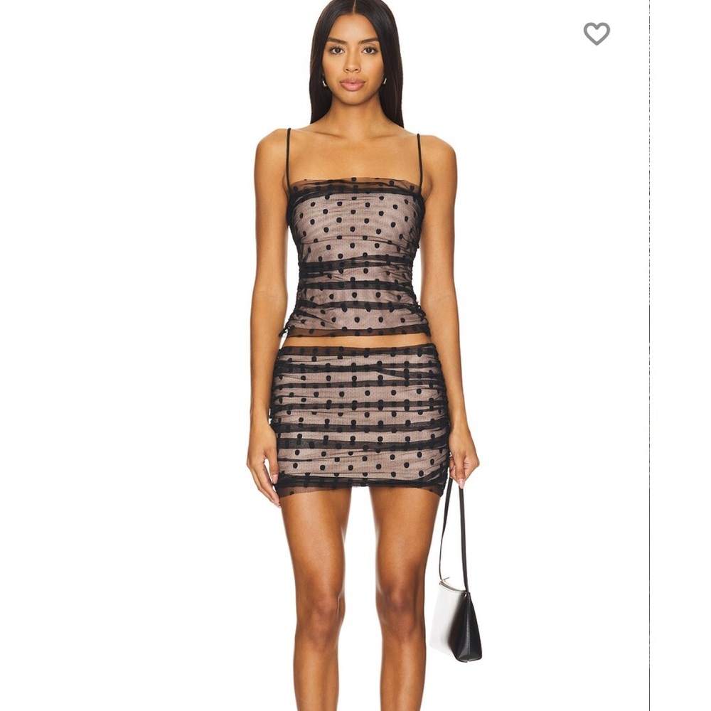 MAJORELLE Nicola Top & Mini skirt in Black Dot